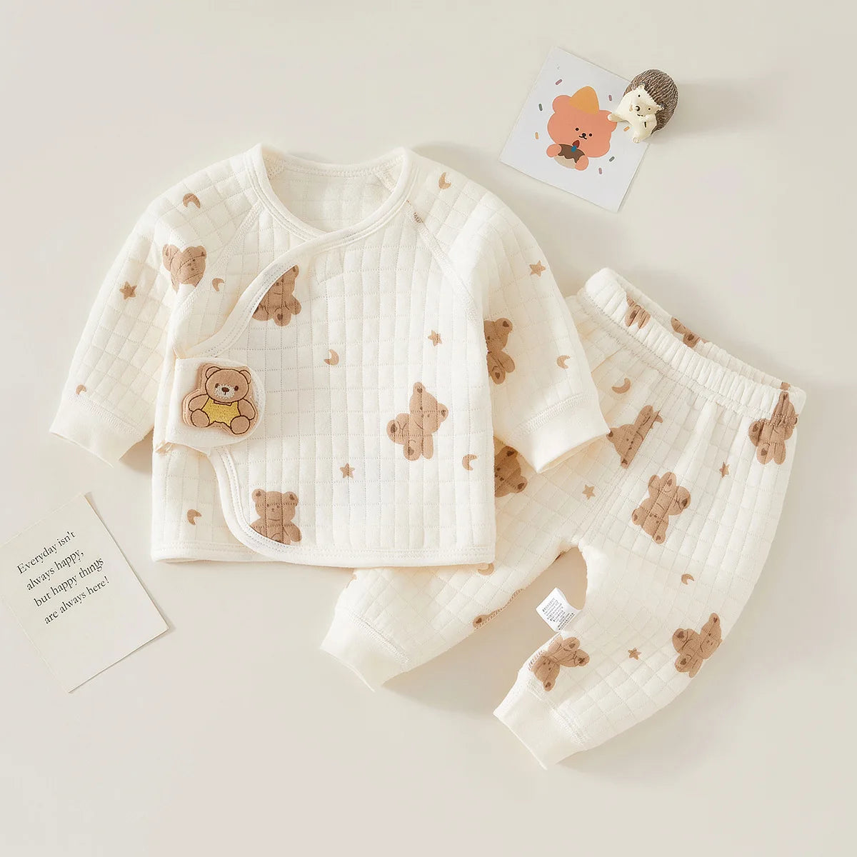 Cute Bear and Dog Pattern Baby Pajama Set