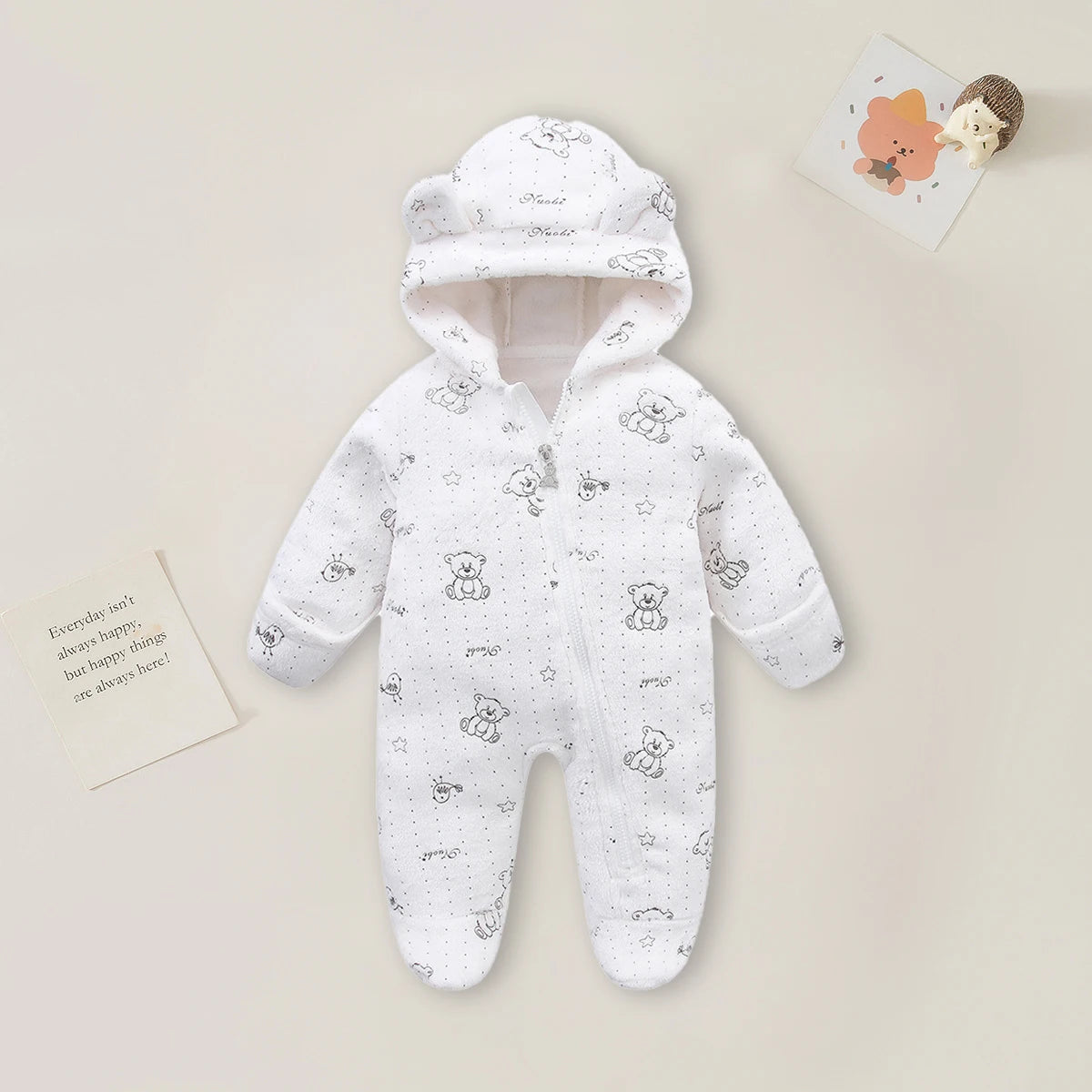 Cozy Bears Hooded Baby Jumpsuit Collection