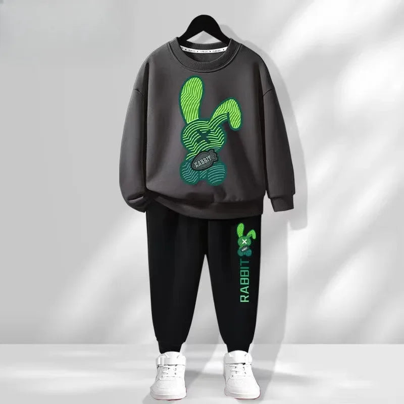 Rabbit Graphic Hoodie & Jogger Set