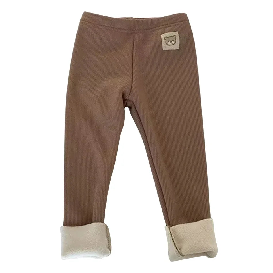 Toddler Cozy Fleece Pants with Bear Logo