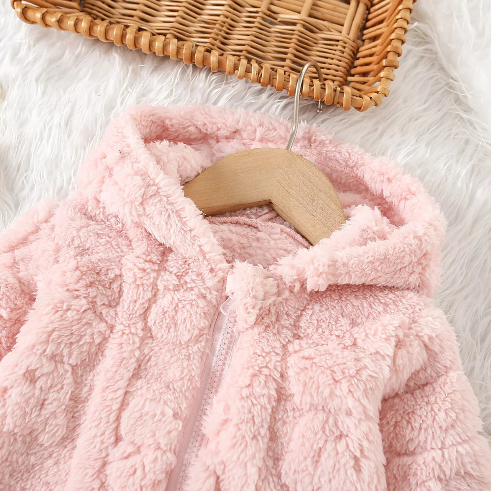 Cute Pink Fuzzy Hoodie for Girls