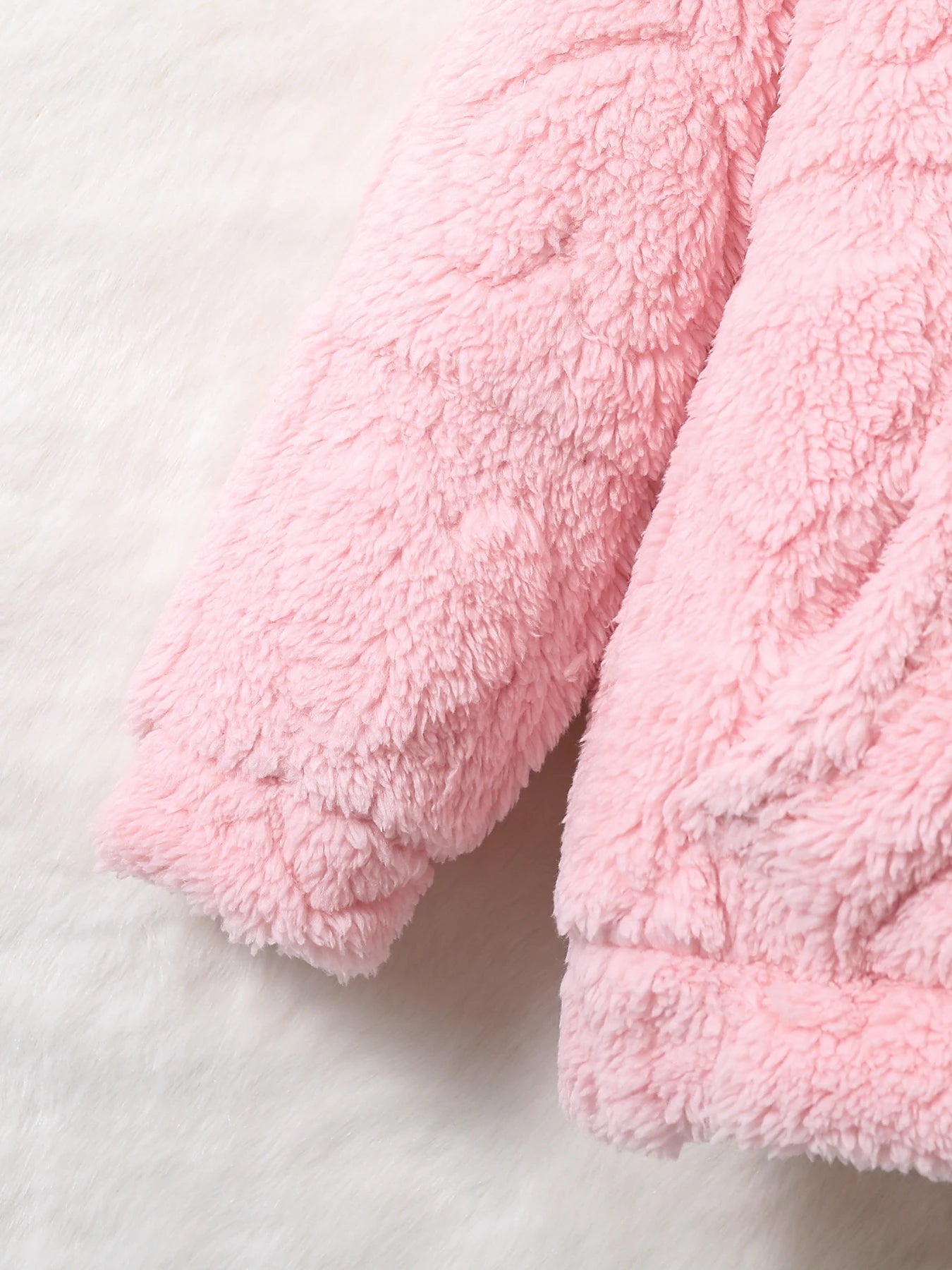 Soft Pink Fuzzy Hooded Jacket