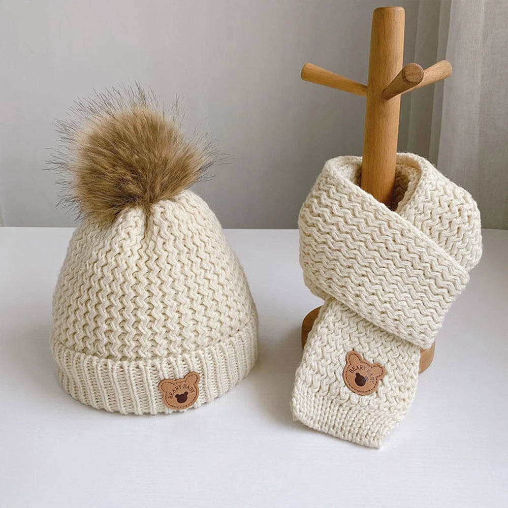 Cozy Knit Winter Hat and Scarf Set for Kids