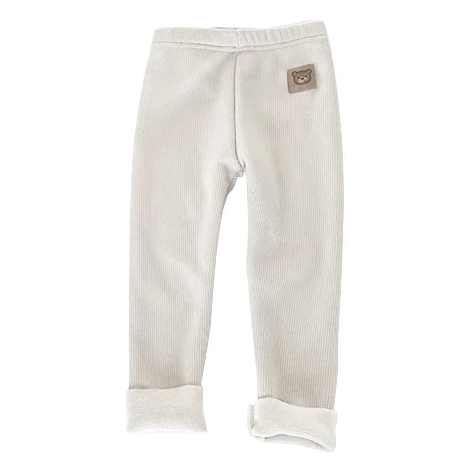 Toddler Cozy Fleece Pants with Bear Logo