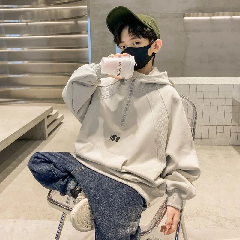 Fleece-Lined Thickened Casual Hoodie