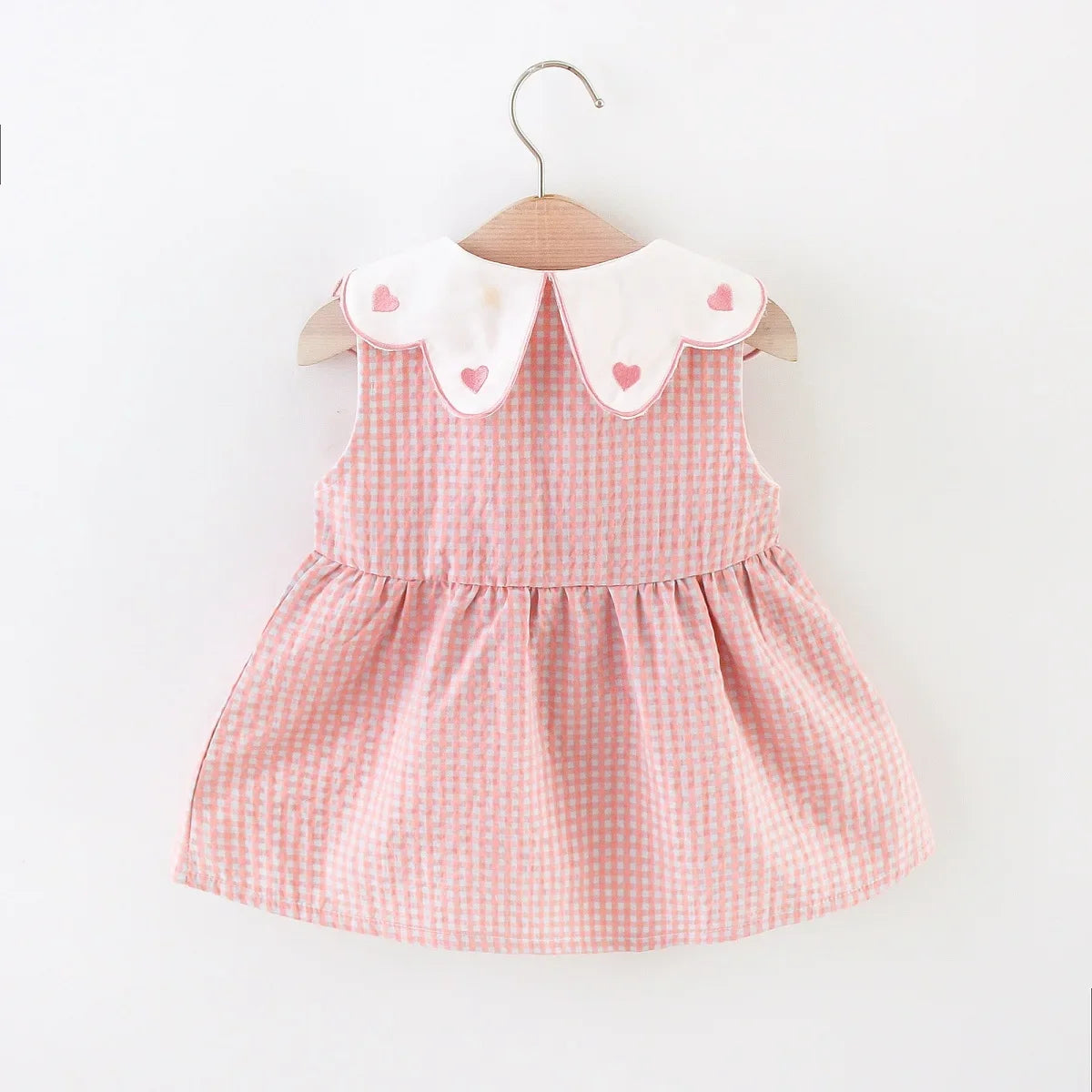 Baby Girl Cute Dress with Embroidered Collar and Purse