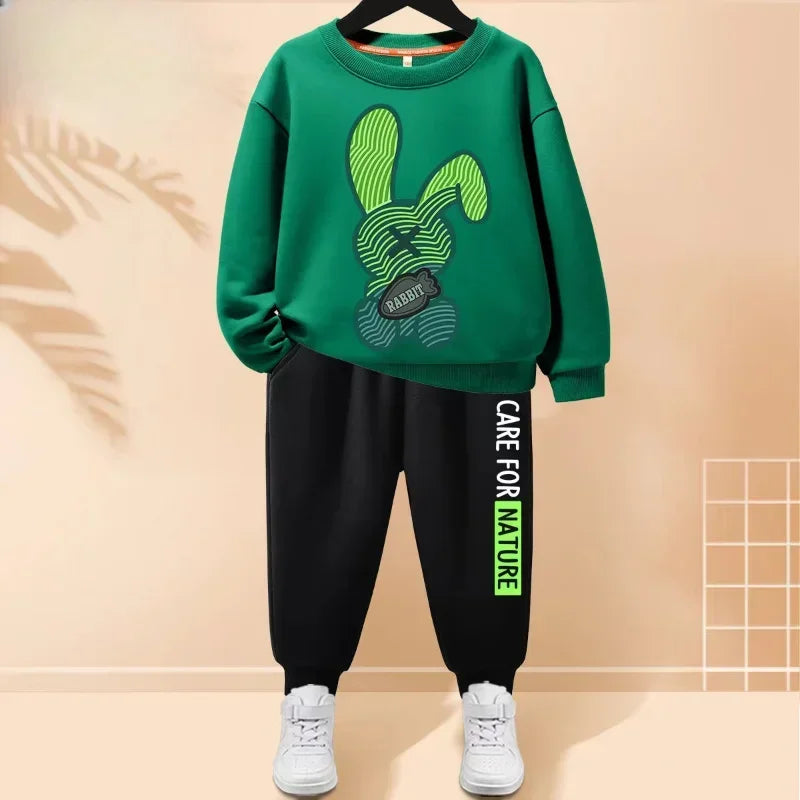 Rabbit Graphic Hoodie & Jogger Set