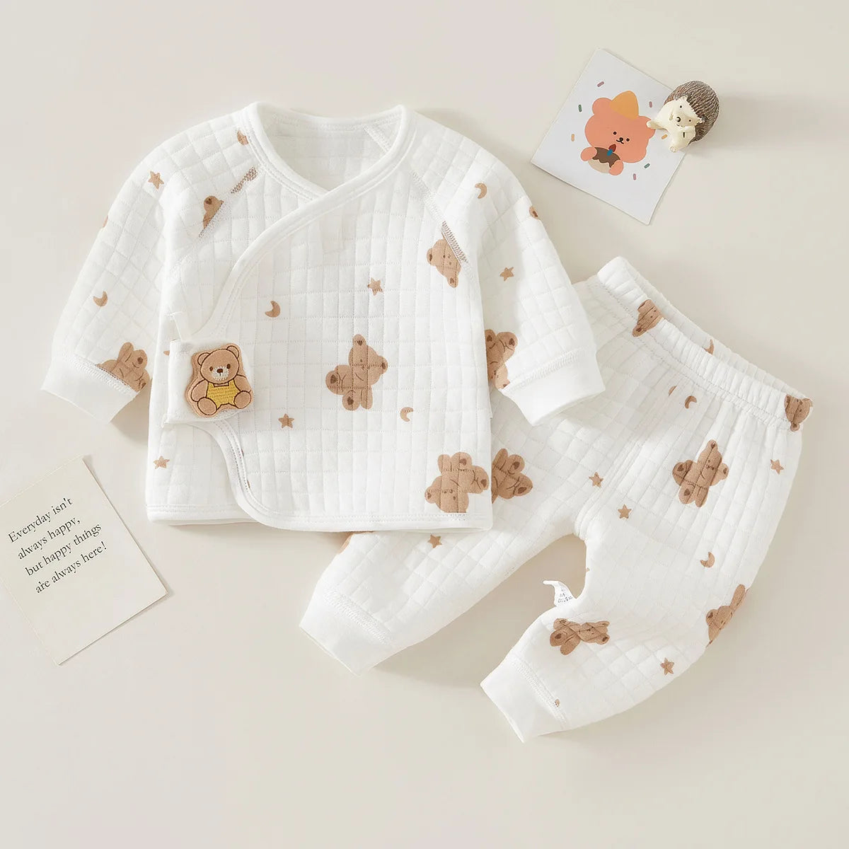Cute Bear and Dog Pattern Baby Pajama Set