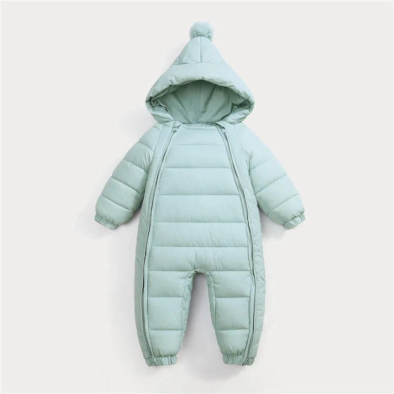 Colorful Kids’ Puffer Snowsuit with Hood