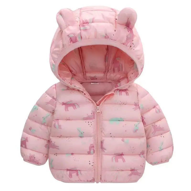 Animal Pattern Kids Puffer Jacket