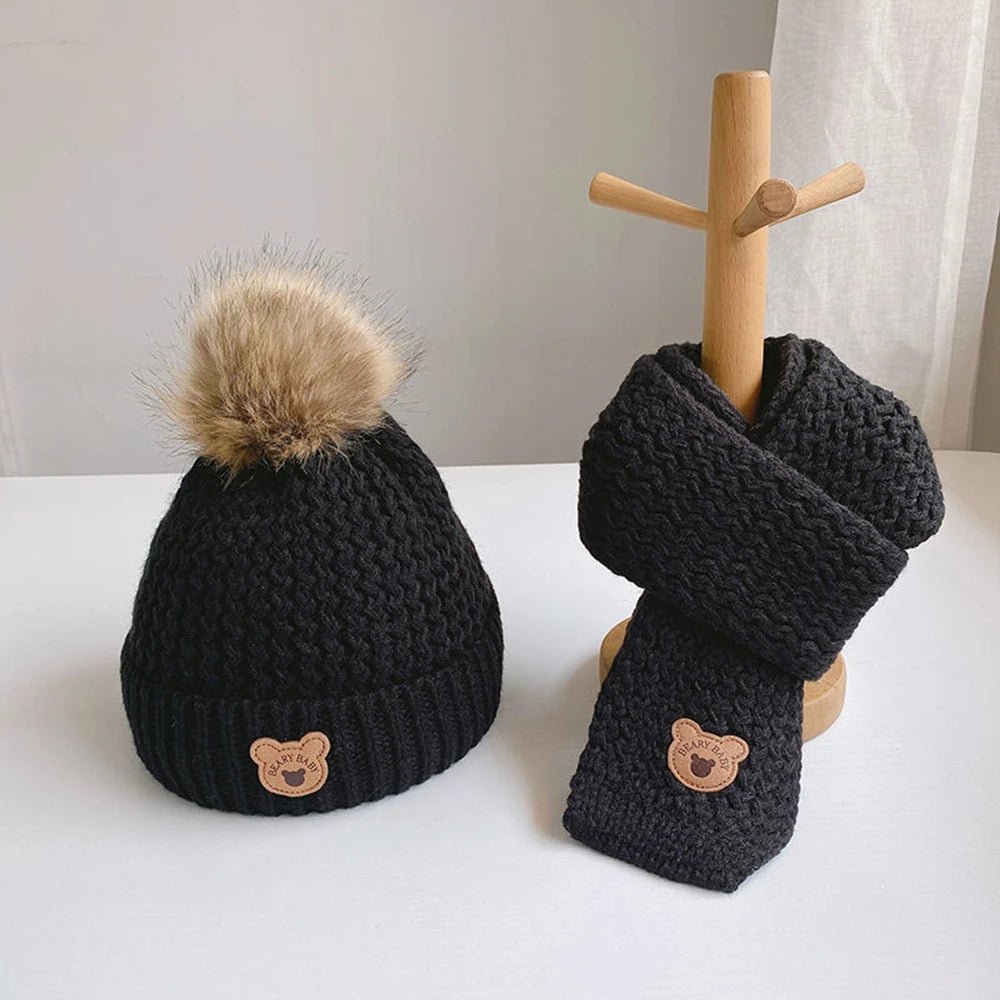 Cozy Knit Winter Hat and Scarf Set for Kids