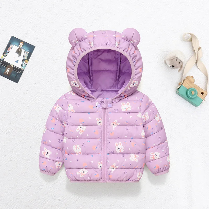 Animal Pattern Kids Puffer Jacket