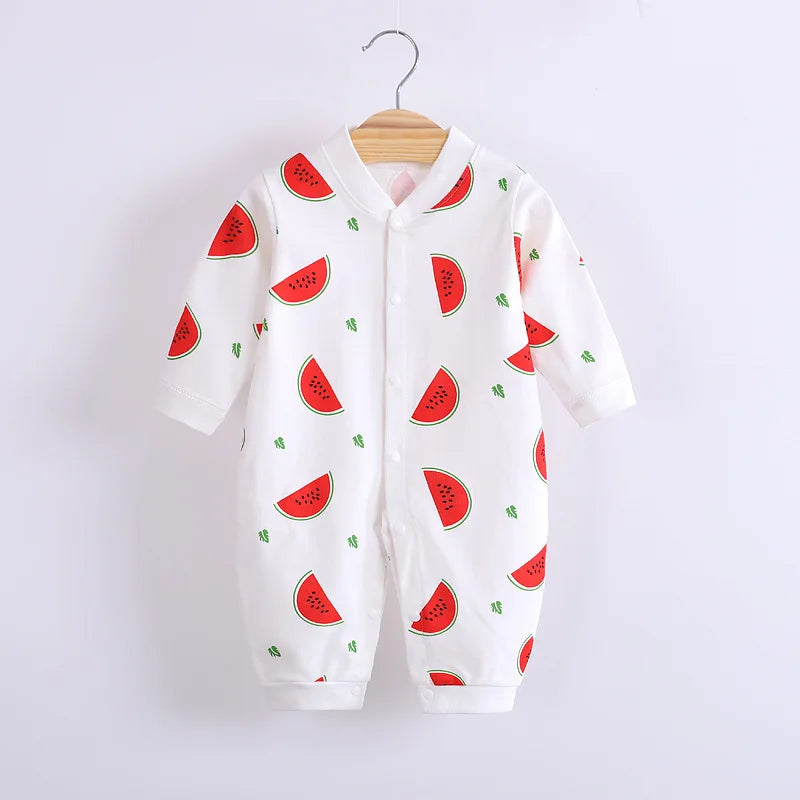 Adorable Baby Animal & Fruit Print Rompers