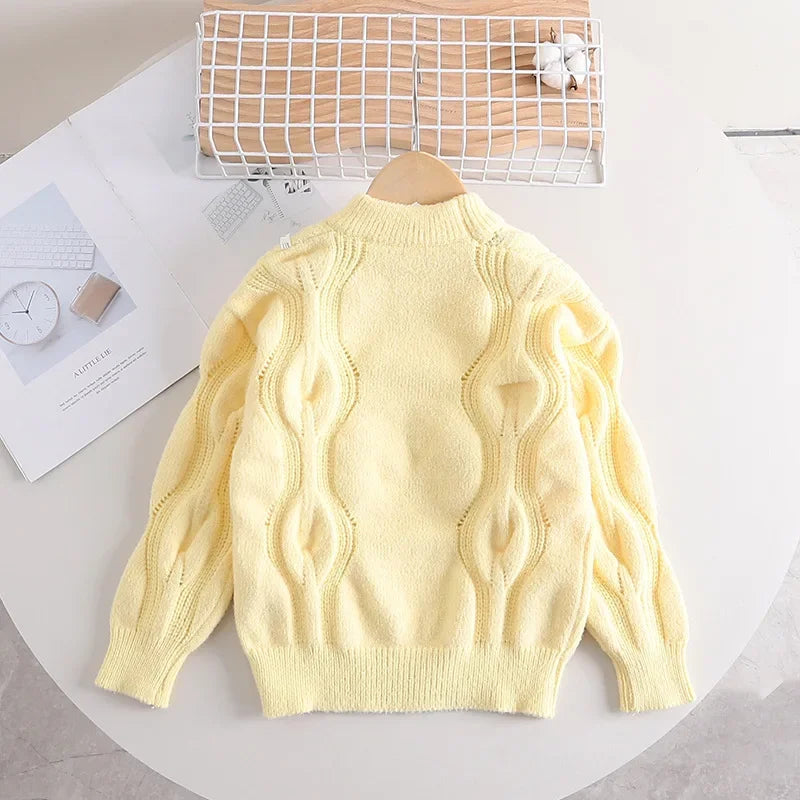 Elegant Bow-Embellished Knit Sweaters