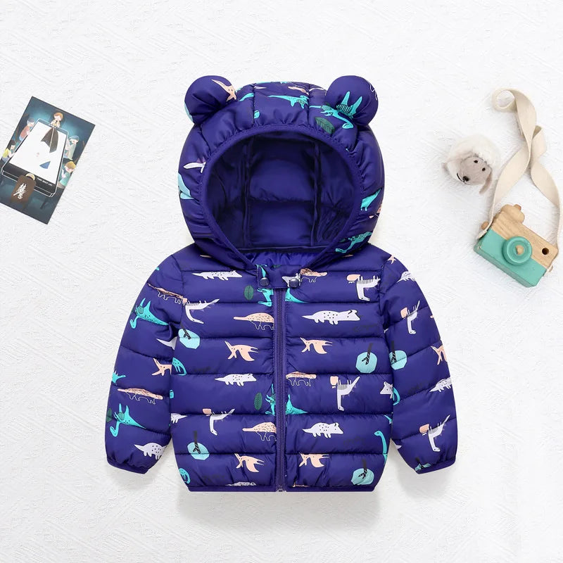 Animal Pattern Kids Puffer Jacket