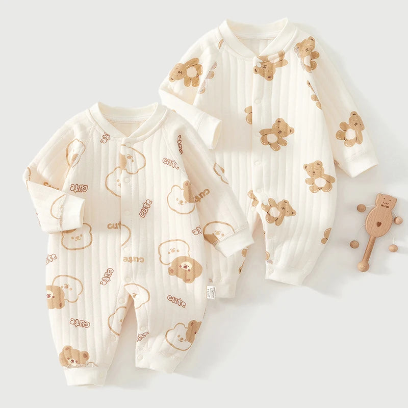 Cute Bear Print Baby Romper