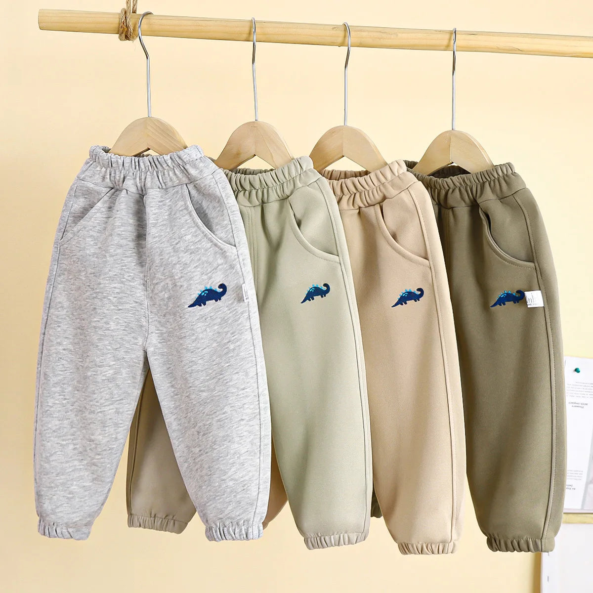 Kids' Casual Dino Embroidered Sweatpants