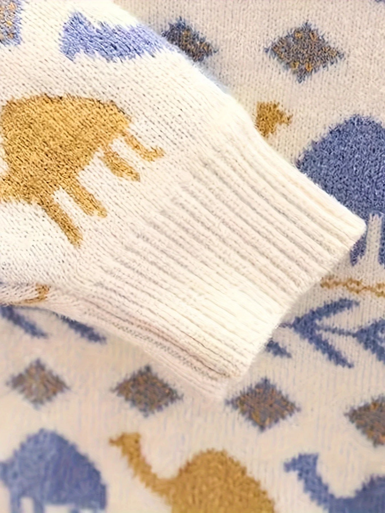 Cute Camel Pattern Knit Sweater