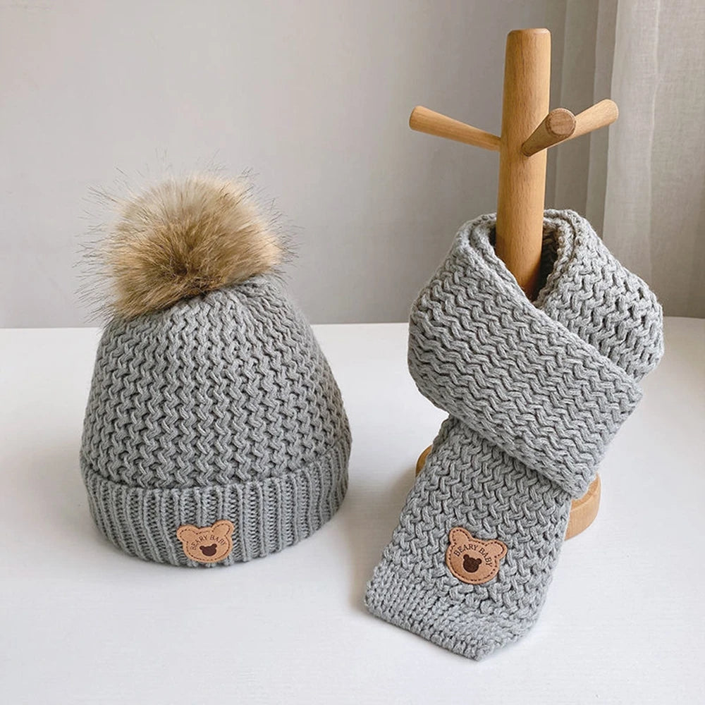 Cozy Knit Winter Hat and Scarf Set for Kids