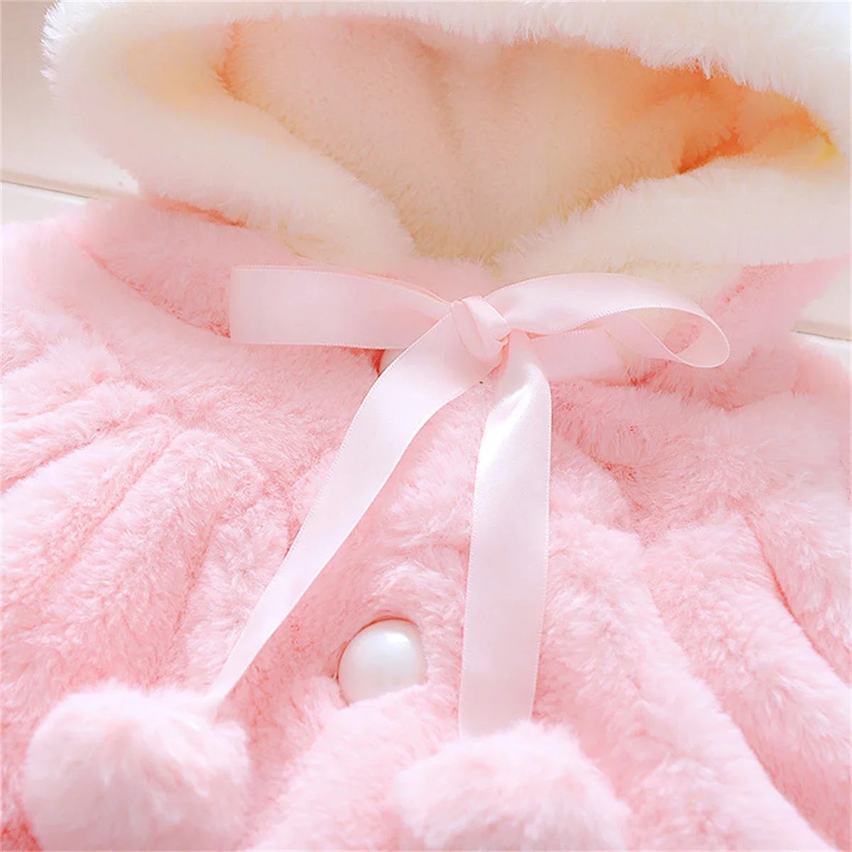 Cute Bunny Hooded Fleece Baby Wrap