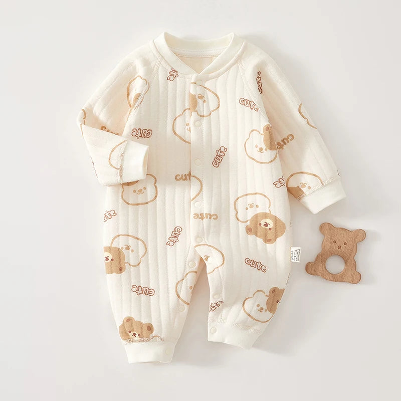 Cute Bear Print Baby Romper