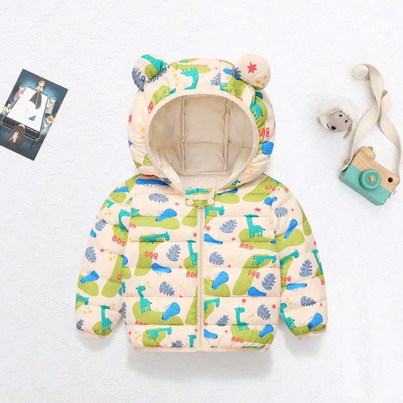 Animal Pattern Kids Puffer Jacket