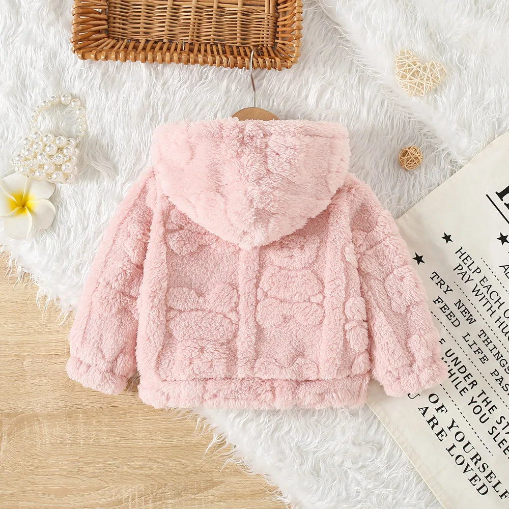 Cute Pink Fuzzy Hoodie for Girls