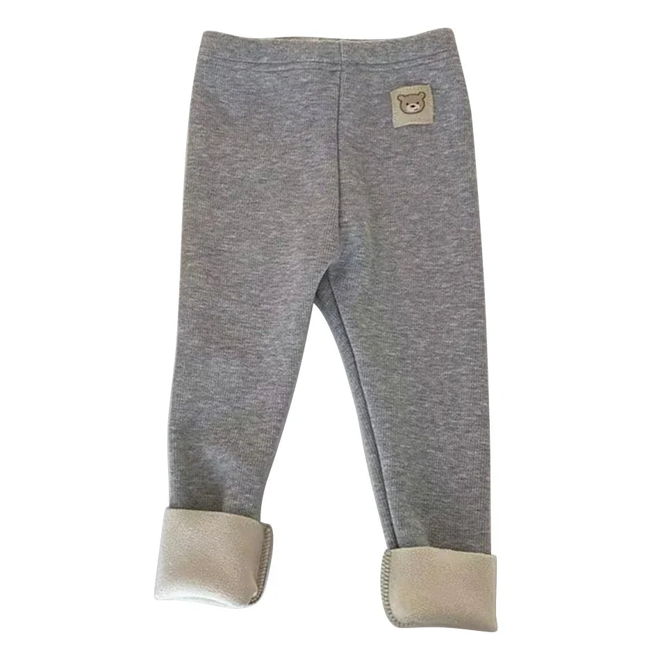 Toddler Cozy Fleece Pants with Bear Logo
