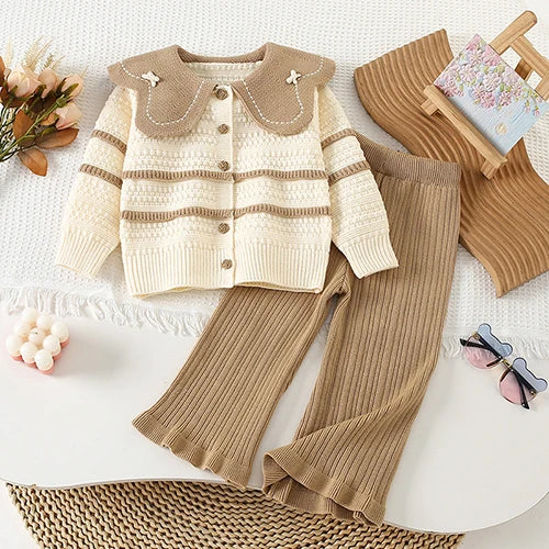 Cozy Knit Cardigan and Ribbed Pants Set