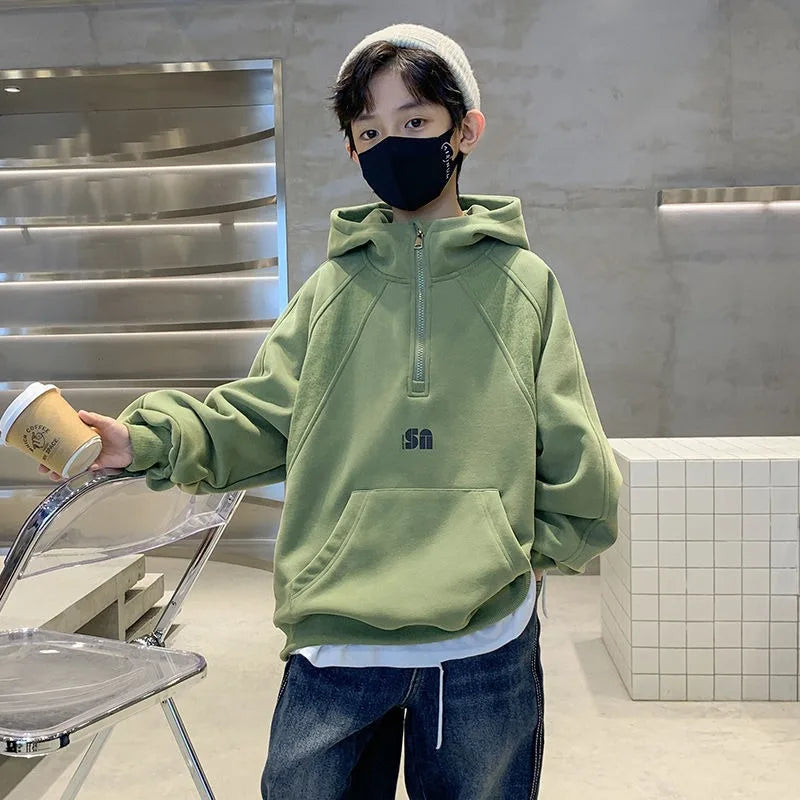 Fleece-Lined Thickened Casual Hoodie