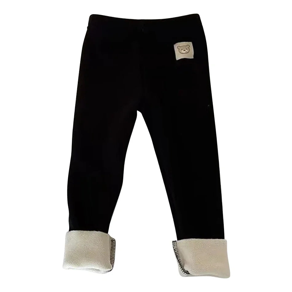 Toddler Cozy Fleece Pants with Bear Logo