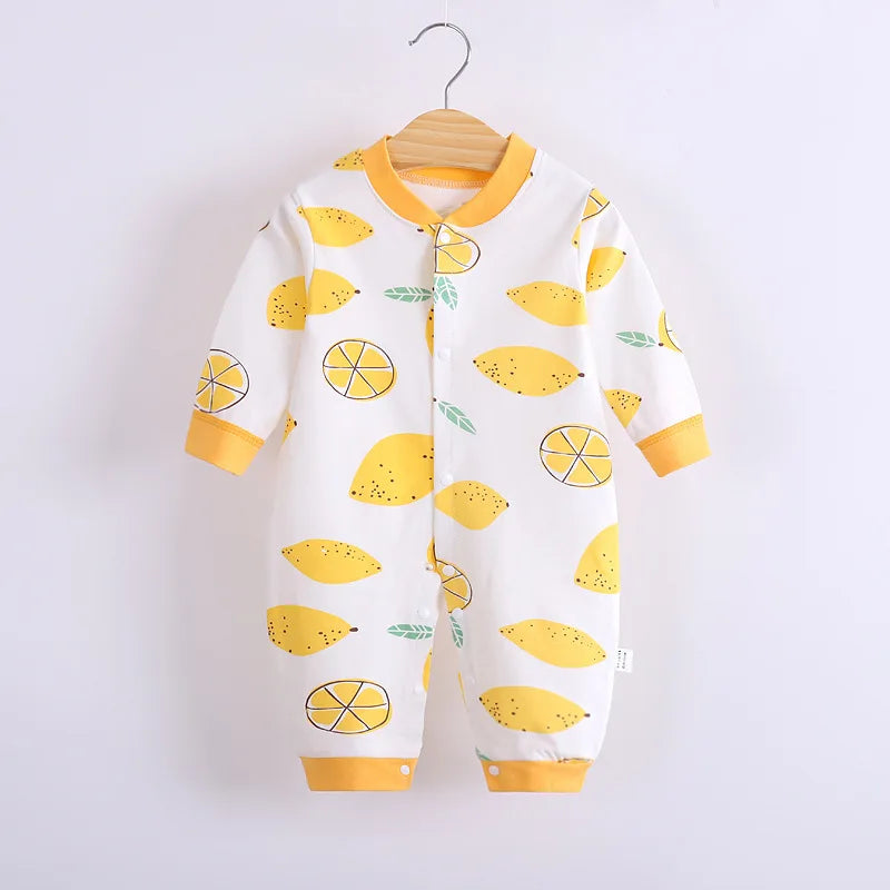 Adorable Baby Animal & Fruit Print Rompers